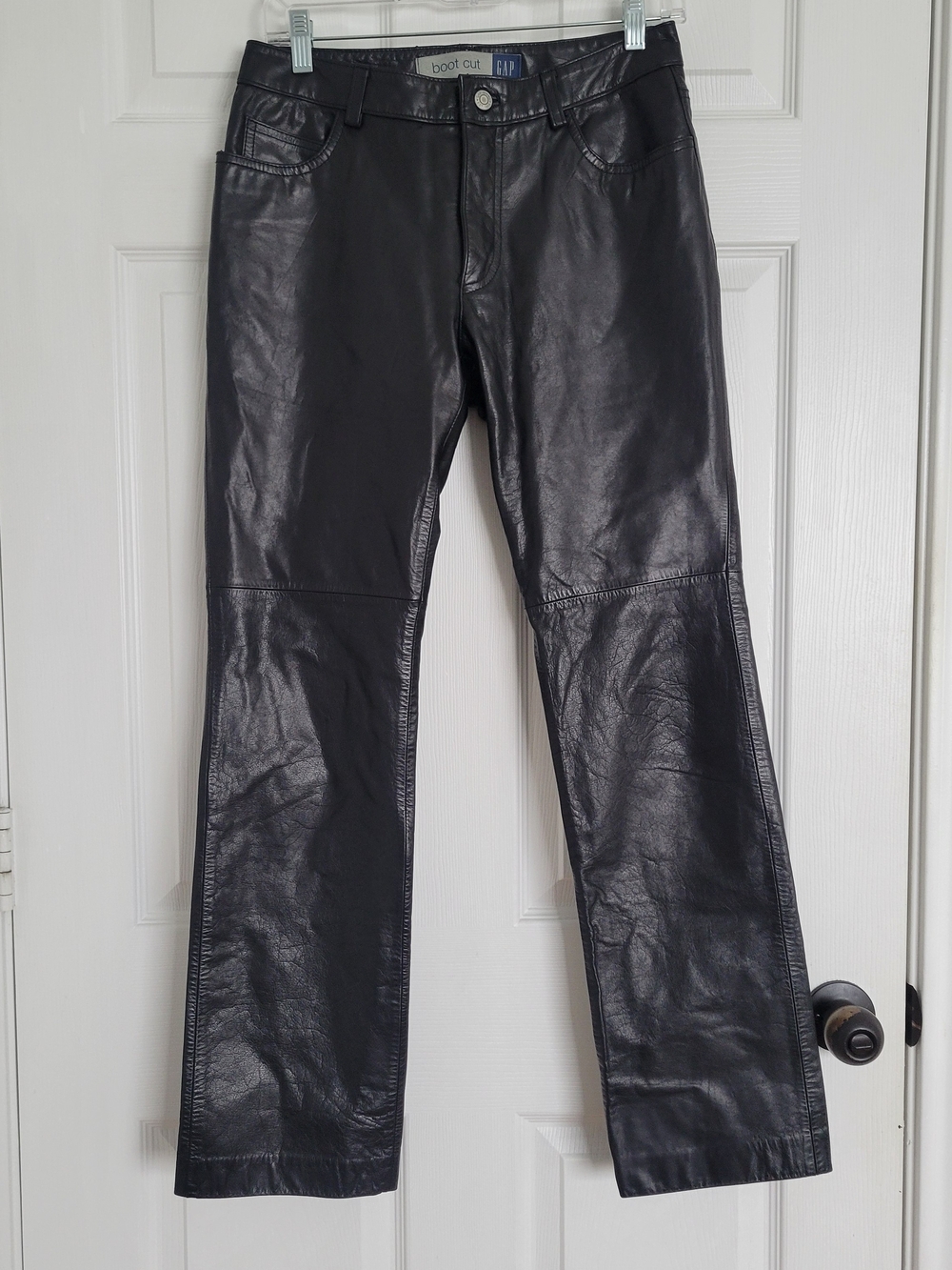 Vintage 90s Y2K Gap 100% Genuine Leather Bootcut Moto Pants READ DESC